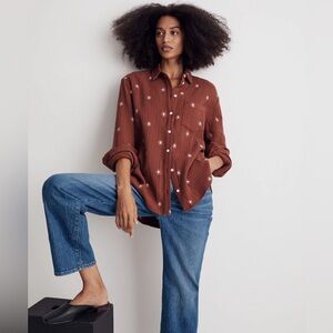 Madewell Embroidered Lightspun Oversized Ex-Boyfriend Shirt